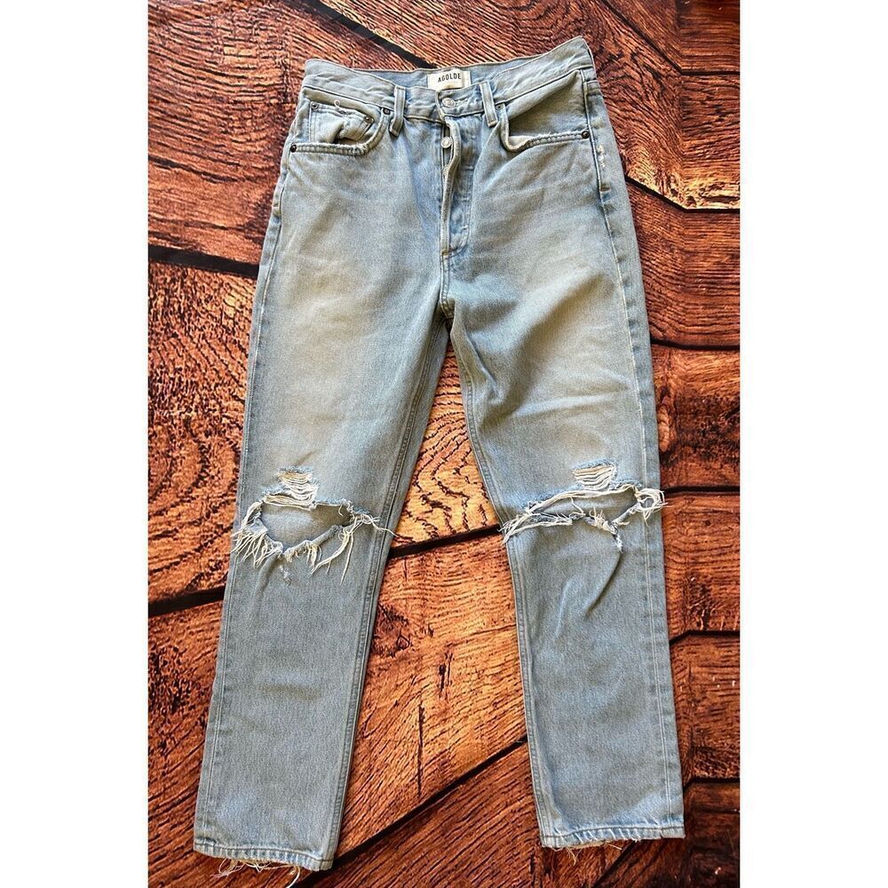 Agolde Riley Hi Rise Straight Crop Light Wash - Picture 15 of 15